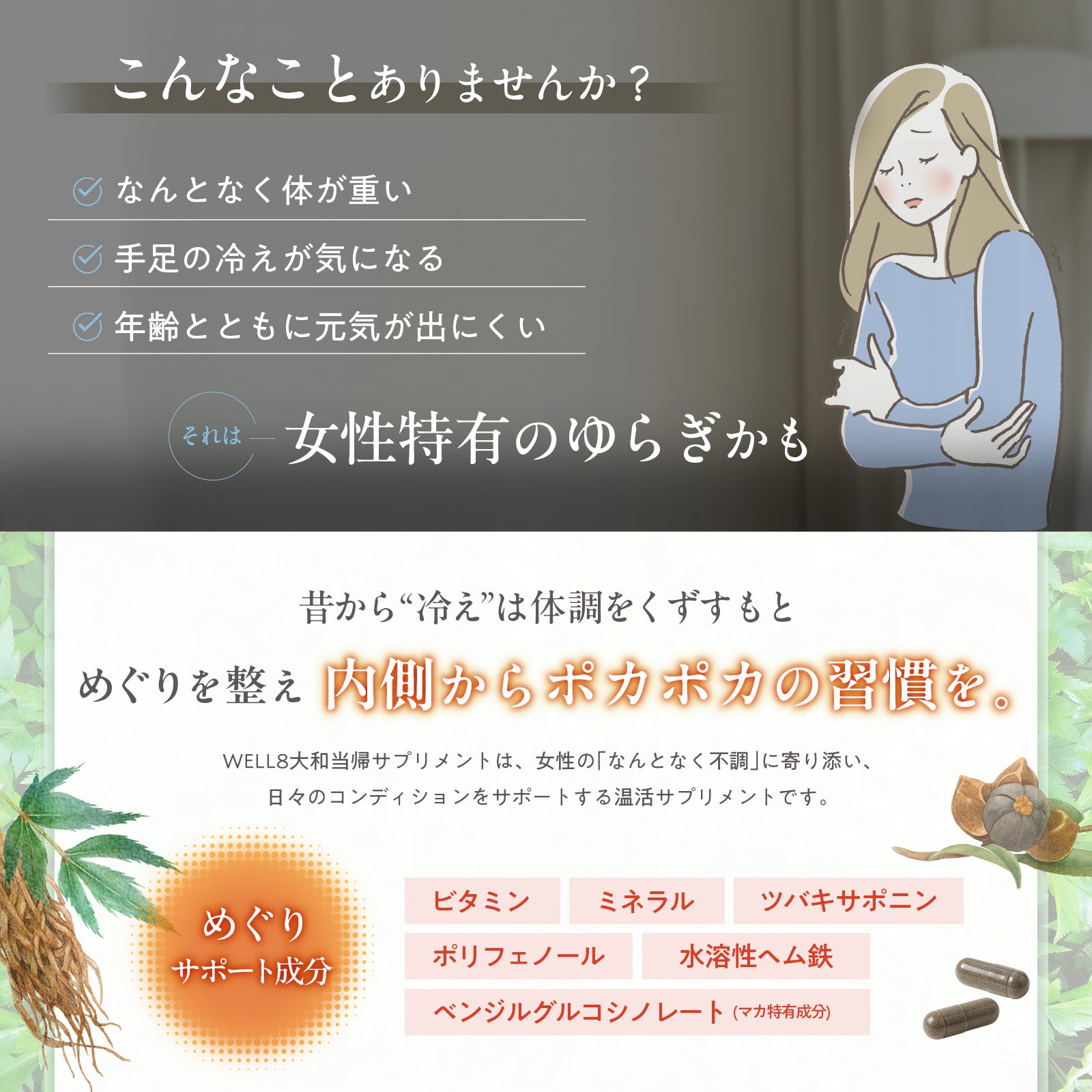 大和当帰サプリメント 60カプセル入り – WELL8｜公式オンラインストア